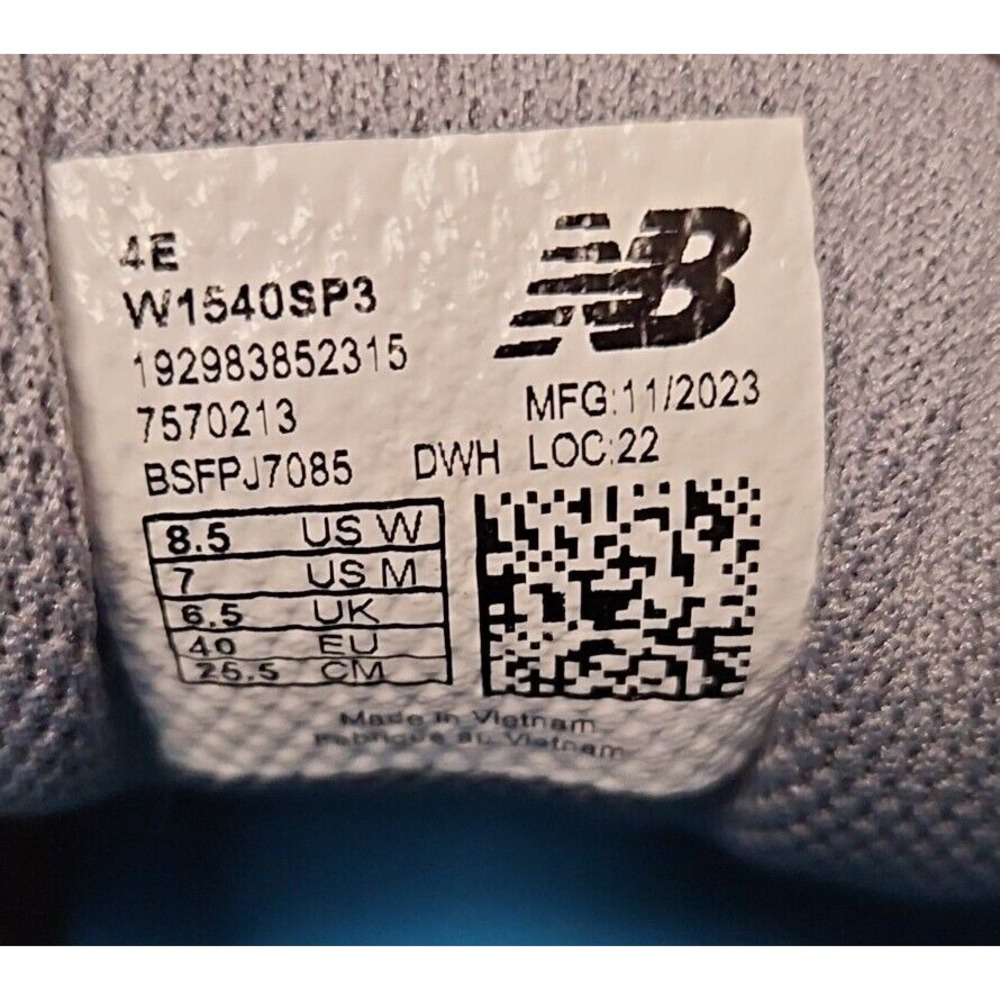 Women's New Balance, 1540v3 Running Shoe W1540SP3 Gray Mesh Synthetic 8.5 - Picture 13 of 13
